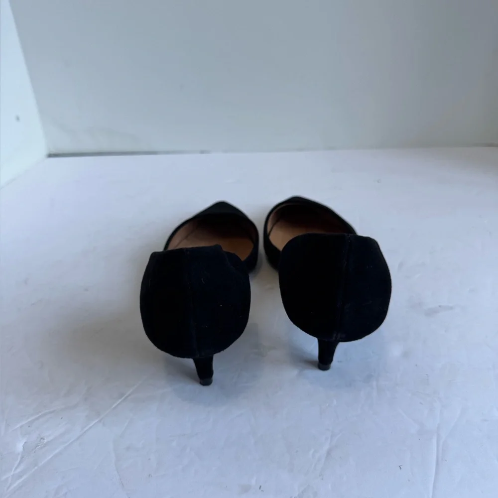 Black suede shoes are J.Jill Marlowe d'Orsay kitten heels.  Size 8 - Picture 7 of 12